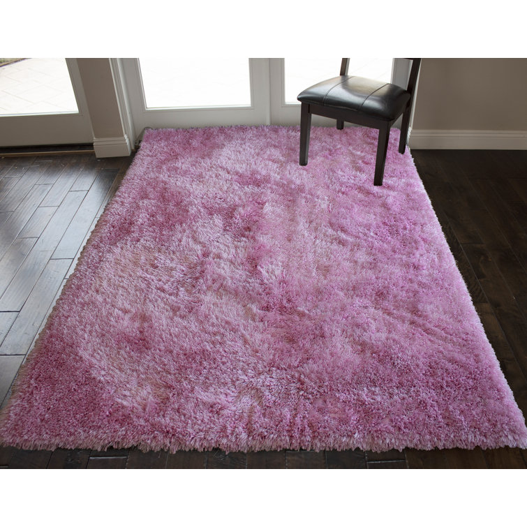 Everly Quinn Lopes Shag Pink Indoor/Outdoor Rug Wayfair